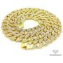 Shiny Jewelers USA Mens Iced Out Hip Hop Gold Tone CZ Miami Cuban Link Chain 8'', 9'', 20'', 24'', 30'', 36'' Necklace Bracelet