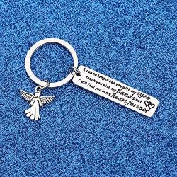 WUSUANED Memorial Keychain I Can No Longer See You with My Eyes But I Will Feel in My Heart Forever Loving Memory Jewelry Dad Mom Sympathy Gift