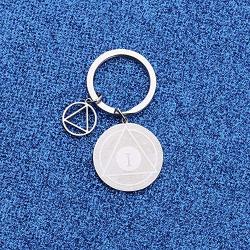 WUSUANED 1 2 3 Years Recovery AA Symbol Keychain Sobriety Keychain Addiction Recovery Gift Alcoholics Anonymous Sobriety Gift