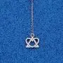 WUSUANED Intertwined Heart And Triangle Adoption Symbol Pendant Y Necklace Adoption Jewelry Gift For Stepmom Stepdaughter