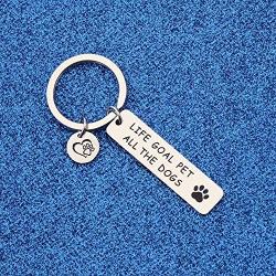 WUSUANED Life Goal Pet All The Dogs Keychain Vet Tech Jewelry Vet Student Graduation Gift For Vet Dog Lover Vet Nurse
