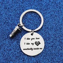 WUSUANED Coffee Lover Gift I Like You How I Like My Coffee Constantly Inside Me Keychain Caffeine Addict Gift For Coworker Boyfriend