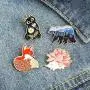Gillna Cartoon Animal Enamel Pins Set Cute Plant Enamel Lapel Pin Badges for Clothes Bags Funny Hedgehog Fox Bear Cat Badges Brooches Jewelry Accessories