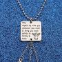 WUSUANED Traveller Keychain Gift May Angels Fly with You Wherever You Roam Bring You Back Safely to Family and Home