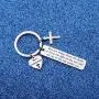 WUSUANED First Communion Keychain May You Always Know The Peace of Jesus Baptism Gift Christian Cross Jewelry Holy Communion Gift