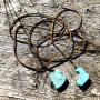 Doubnine Turquoise Choker Boho Wrap Necklace Bohemian Jewelry Vegan Suede Lariat Sexy Accessories for Women