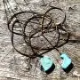 Doubnine Turquoise Choker Boho Wrap Necklace Bohemian Jewelry Vegan Suede Lariat Sexy Accessories for Women