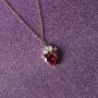 VINJEWELRY Queen of Hearts Evie Costume Necklace Descendants Ruby Red Heart Valentines Day Sweetheart Gift for Her